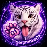 Tigerpranke01 als weißer Tiger im violetten Neonlicht